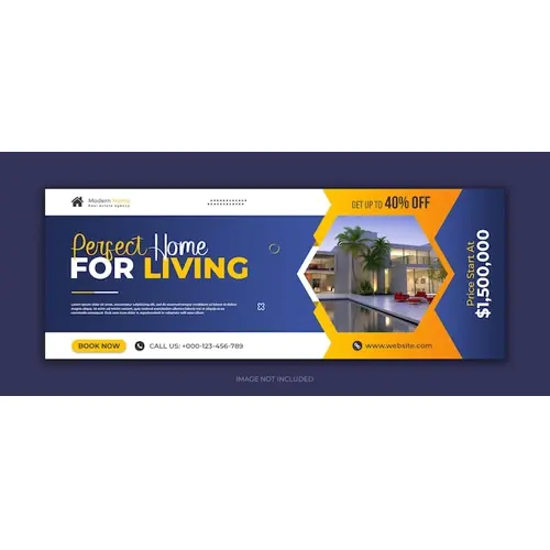 Real estate home sale social media facebook cover template
