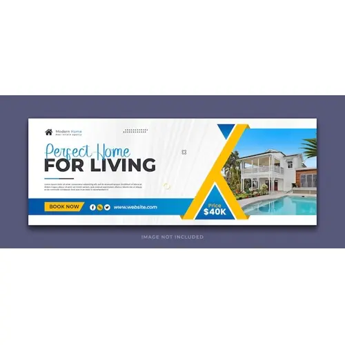 Real estate home sale social media facebook cover template