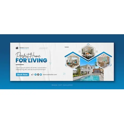 Real estate home sale social media facebook cover and web banner template