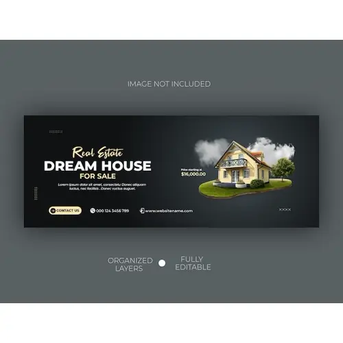 Real estate home social media facebook cover template design