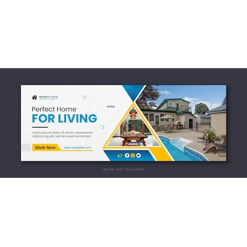 Real estate home social media facebook cover template