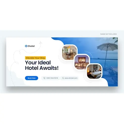 Real estate and hotel booking web banner or social media facebook cover template