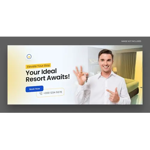 Real estate and hotel booking web banner or social media facebook cover template