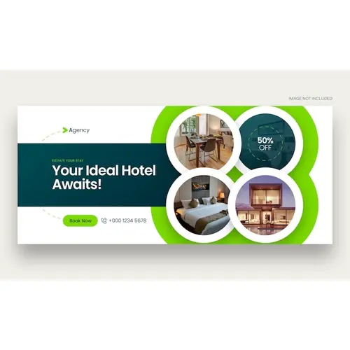 Real estate and hotel booking web banner or social media facebook cover template