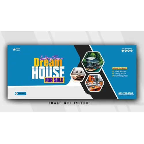 Real estate house property facebook banner template