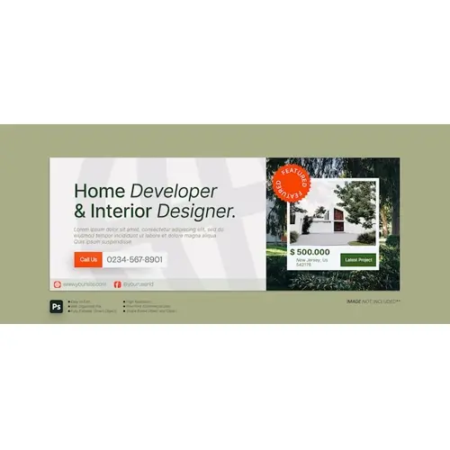 Real Estate house property Facebook cover banner ads template