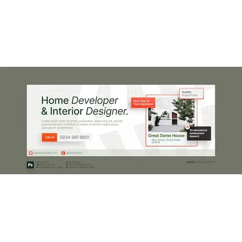 Real Estate house property Facebook cover banner ads template