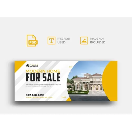 Real estate house property facebook cover banner template Premium Psd