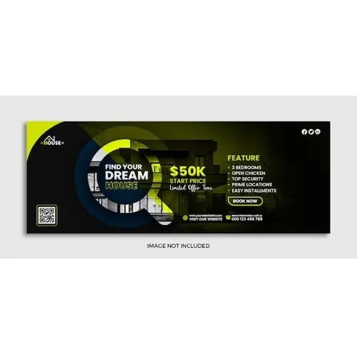 Real estate house property facebook cover banner template