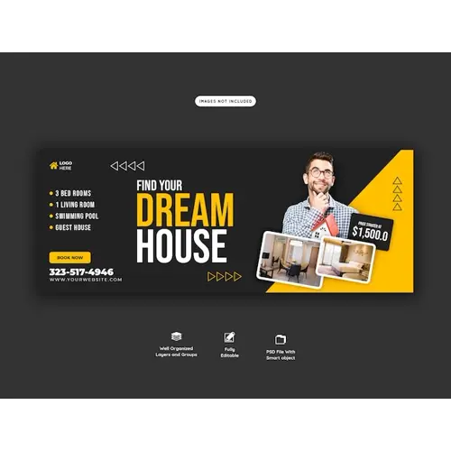 Real estate house property facebook cover banner template