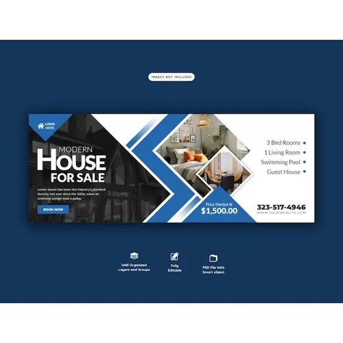 Real estate house property facebook cover banner template