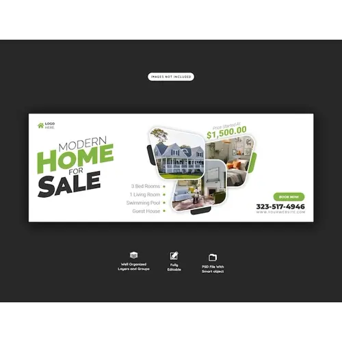Real estate house property facebook cover banner template