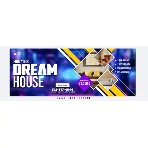 Real estate house property facebook cover banner template