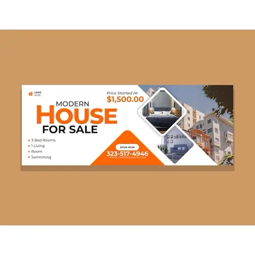 Real estate house property facebook cover banner template
