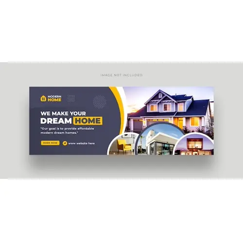 Real estate house property facebook cover banner template