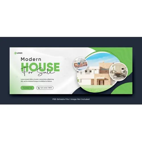 Real estate house property Facebook cover banner template