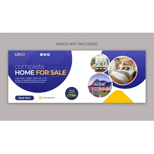 Real estate house property facebook cover banner template