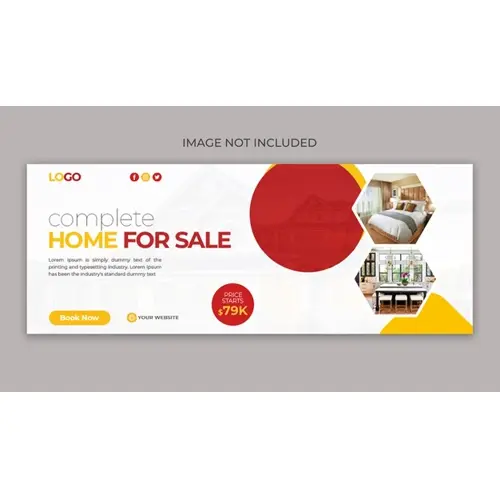 Real estate house property facebook cover banner template