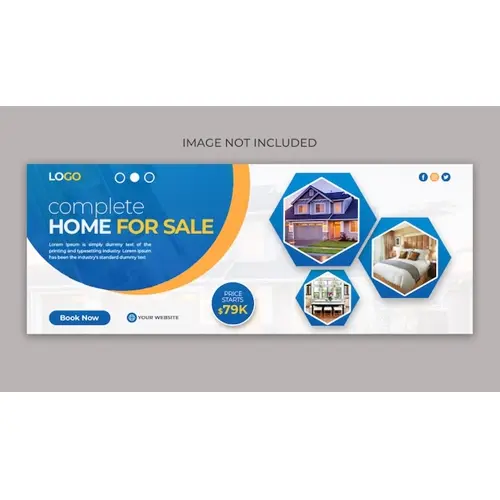 Real estate house property facebook cover banner template