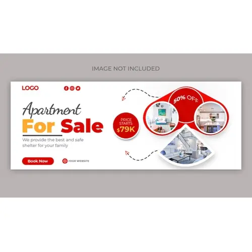 Real estate house property facebook cover banner template