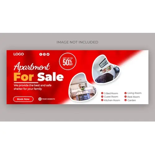 Real estate house property facebook cover banner template