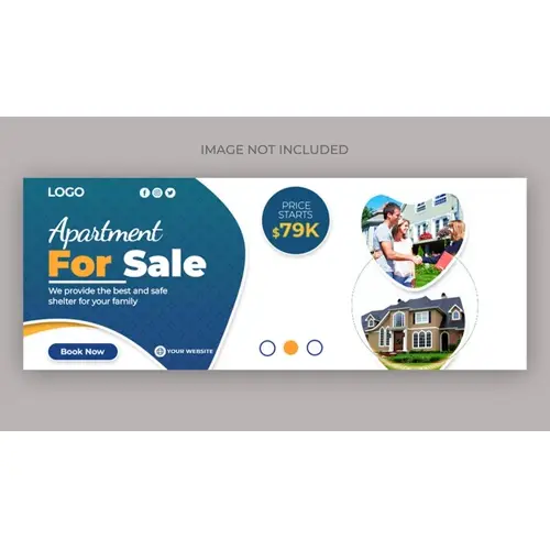 Real estate house property facebook cover banner template