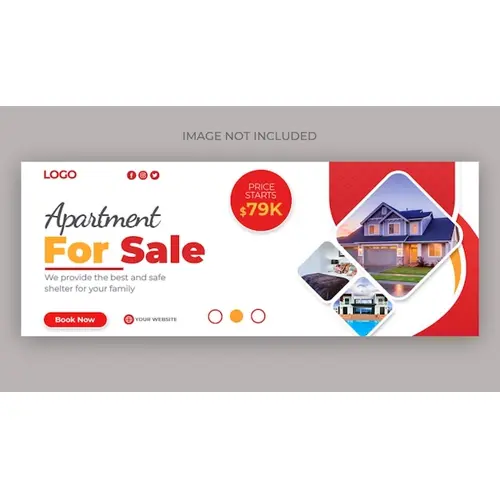 Real estate house property facebook cover banner template