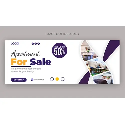 Real estate house property facebook cover banner template