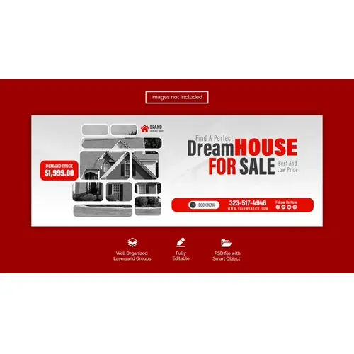 Real estate house property facebook cover banner template
