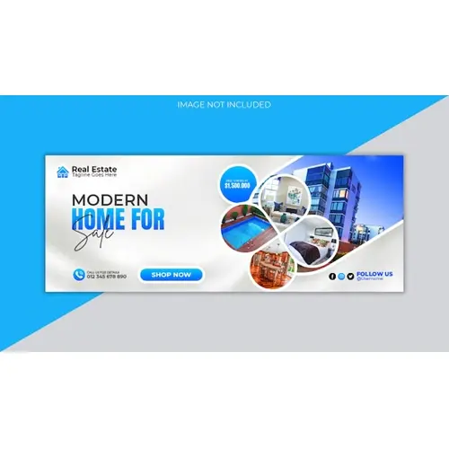 Real estate house property Facebook cover banner template