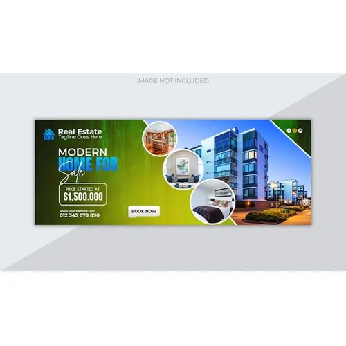 Real estate house property Facebook cover banner template