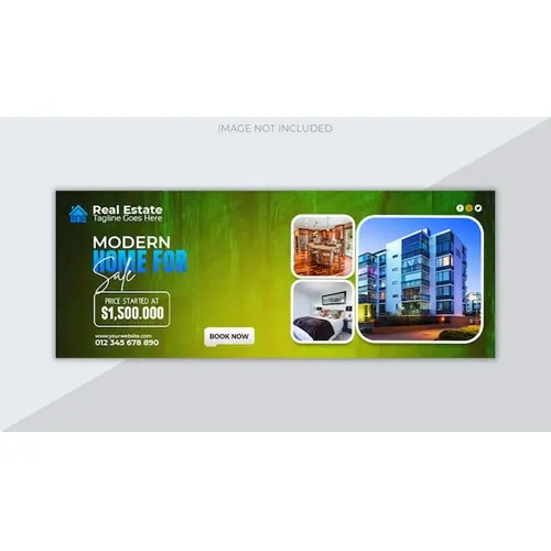 Real estate house property Facebook cover banner template