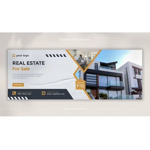 Real estate house and property Facebook cover design template