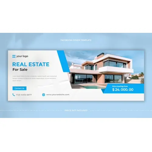 Real estate house and property Facebook cover design template