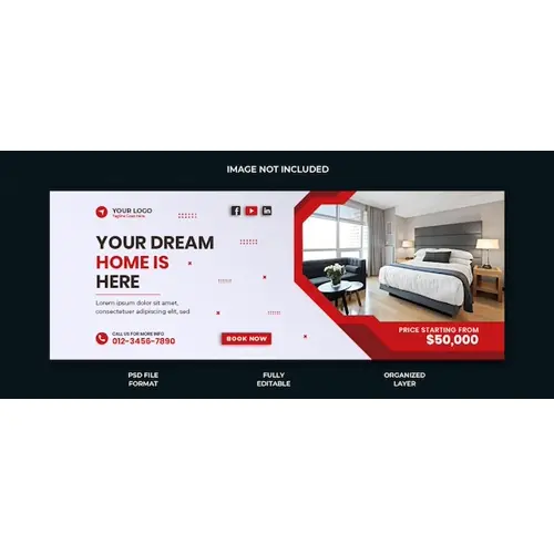 Real estate house property facebook cover post banner template design