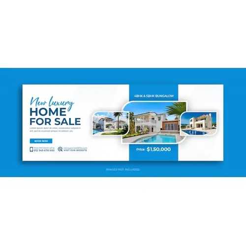 Real estate house property sale facebook cover or social media web banner template