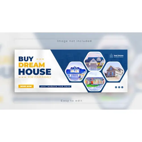 Real estate house property sale Facebook cover and web banner