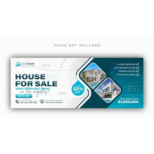 Real estate house property sale social media facebook cover banner template