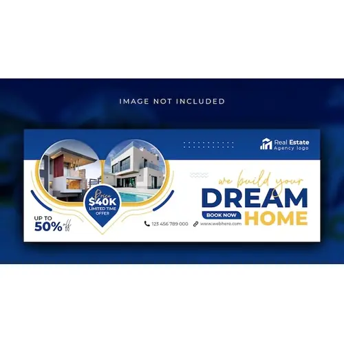 Real estate house property sale social media facebook cover banner template