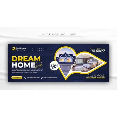 Real estate house property sale social media facebook cover banner template