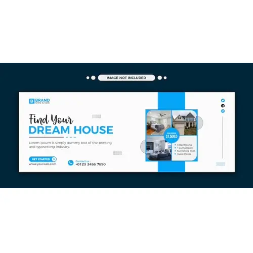 Real estate house property sale social media or facebook timeline cover and web template
