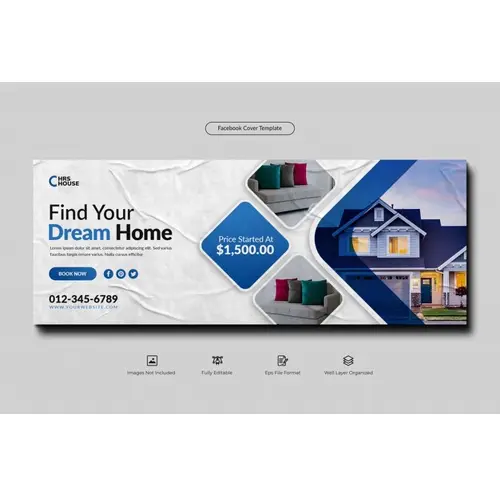 Real estate house property social media instagram web banner or facebook cover template