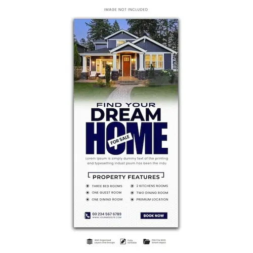 Real estate house property web banner facebook cover banner template
