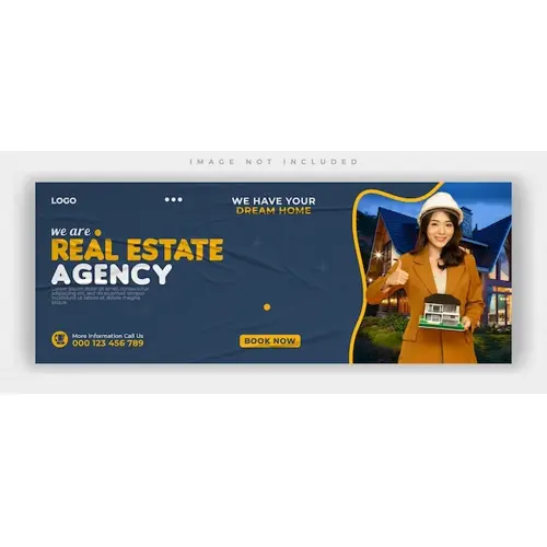 Real estate house sale social media facebook cover template