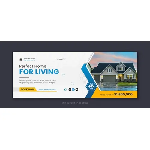 Real estate house sale social media facebook cover and web banner template
