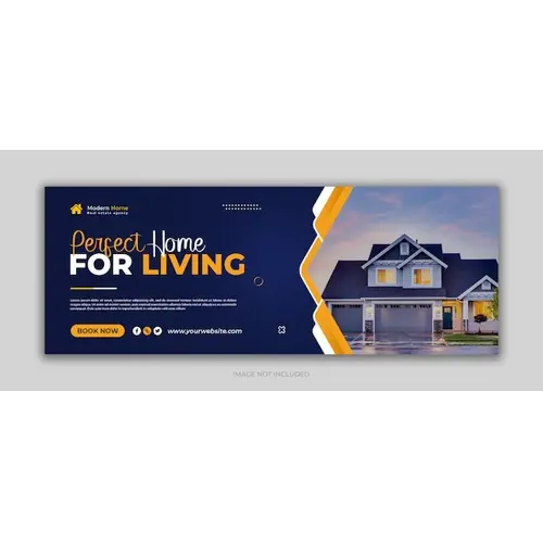Real estate house social media facebook cover design and web banner template