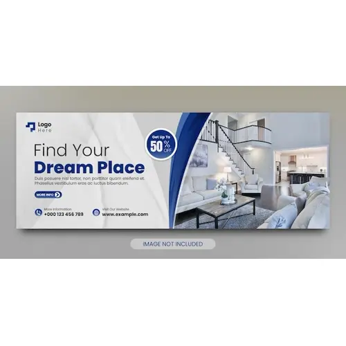 Real estate house social media facebook cover and web banner template