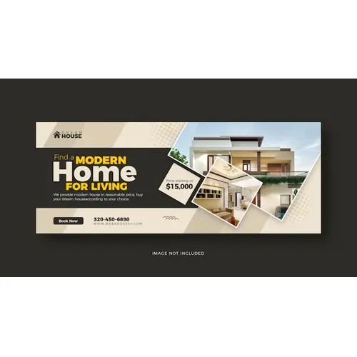 Real estate living home sale social media Facebook cover template