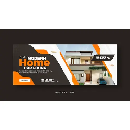 Real estate living home sale social media Facebook cover template
