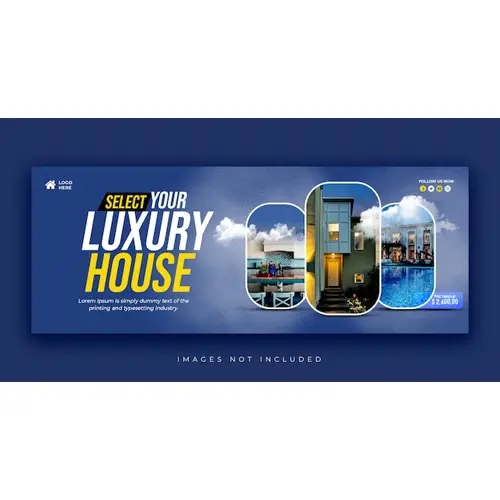 Real estate modern home sale facebook or social media cover template